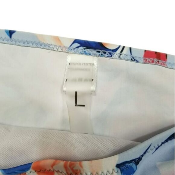 Floral High-Waisted Bikini Set With Burgundy Bow-Tie Top Large NWOT - Picture 2 of 4